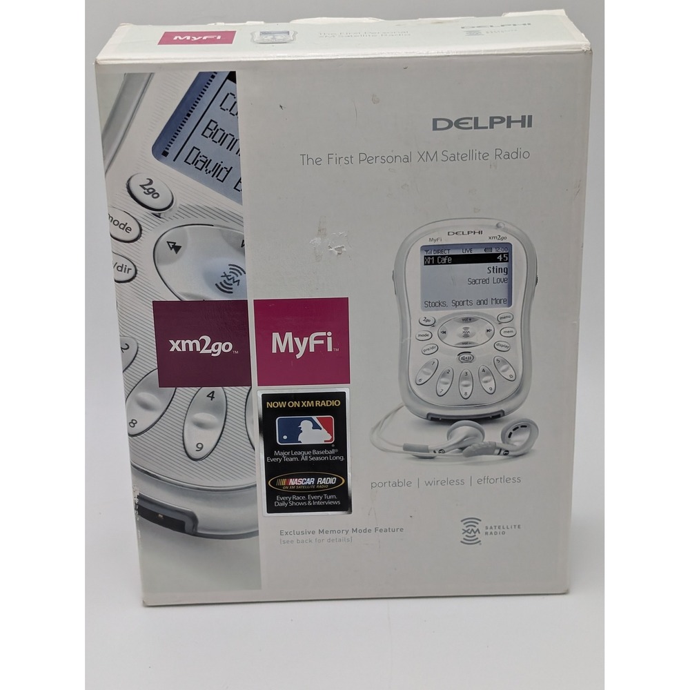 Delphi XM2go MyFi Portable Satellite Radio Silver SA10113-11P1 Retro Tech New